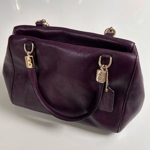 Coach barrel crossbody top handle plum gold hardware